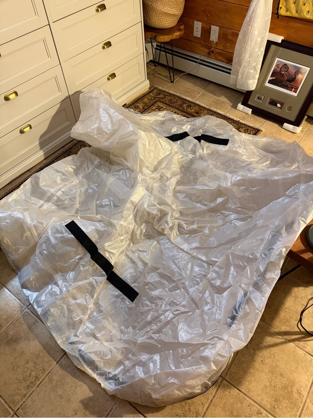 Mattress protector bag for moving with straps